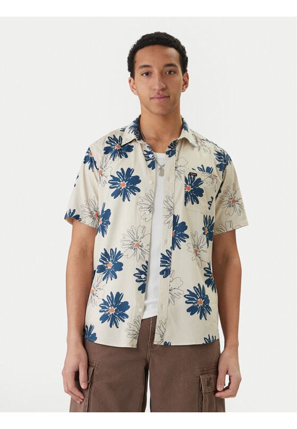 RVCA Koszula Resort AVYWT00520 Beżowy Relaxed Fit. Kolor: beżowy. Materiał: bawełna