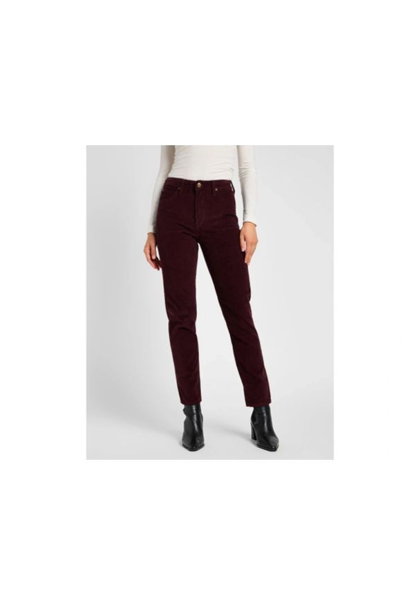 Lee - DAMSKIE SPODNIE MATERIAŁOWE LEE CAROL VELVET BEET 112355238. Materiał: materiał