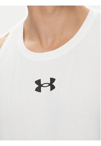 Under Armour Tank top Zone 1361901 Biały Loose Fit. Kolor: biały. Materiał: bawełna, syntetyk #5