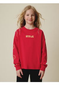 4f - 4F Longsleeve loose z nadrukiem dziewczęcy - różowy 122/128 (6-8 lat). Okazja: na co dzień, na uczelnię. Kolor: różowy. Materiał: dzianina, bawełna, skóra. Długość rękawa: długi rękaw. Wzór: nadruk. Sezon: lato. Styl: casual #2