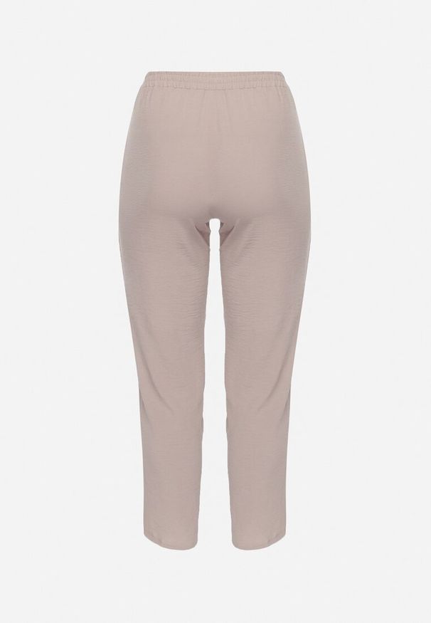 Born2be - Szare Casualowe Spodnie z Elastyczną Gumką w Pasie z Wsuwanymi Kieszeniami Mousesa. Okazja: na co dzień. Kolor: szary. Styl: casual