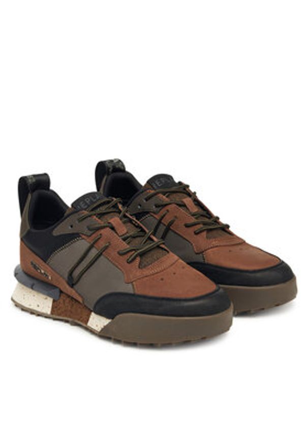 Replay - REPLAY Sneakersy Field M GMS1P .000.C0064L Brązowy. Kolor: brązowy. Materiał: skóra