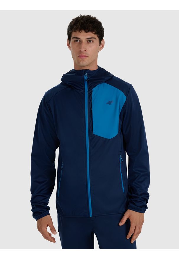 4f - 4F Kurtka softshell wiatroodporna membrana 8000 męska - granatowa XL. Kolor: niebieski. Materiał: softshell. Technologia: Primaloft. Sezon: zima. Sport: turystyka piesza, wspinaczka