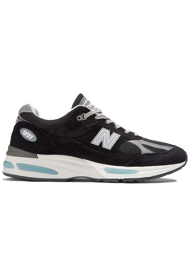 Buty unisex New Balance U991BK2 – czarne. Kolor: czarny. Materiał: guma, materiał, skóra, syntetyk. Szerokość cholewki: normalna. Sport: bieganie