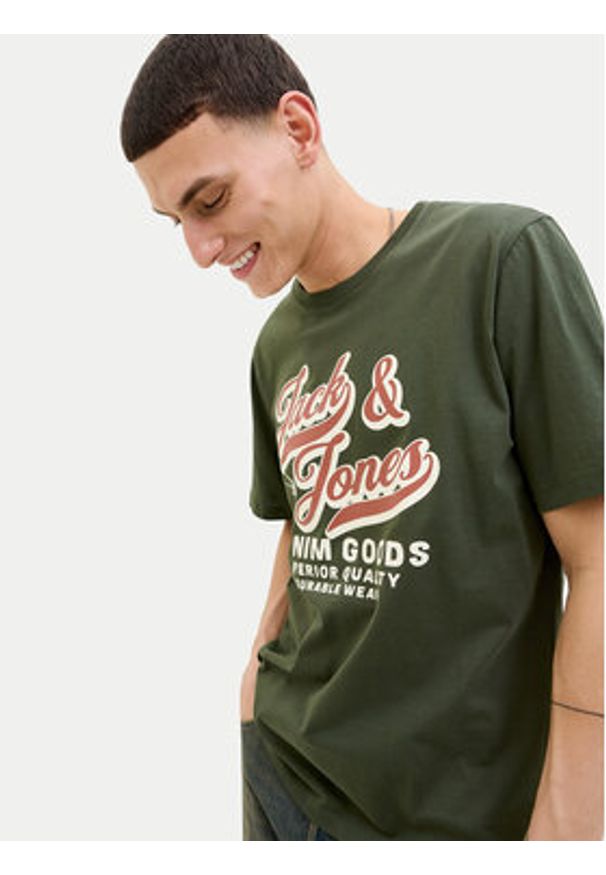 Jack & Jones T-Shirt Logo 12279535 Zielony Standard Fit. Kolor: zielony. Materiał: bawełna