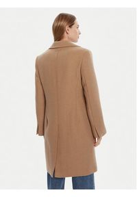 Calvin Klein Płaszcz wełniany LV044D558G Brązowy Slim Fit. Kolor: brązowy. Materiał: wełna #3