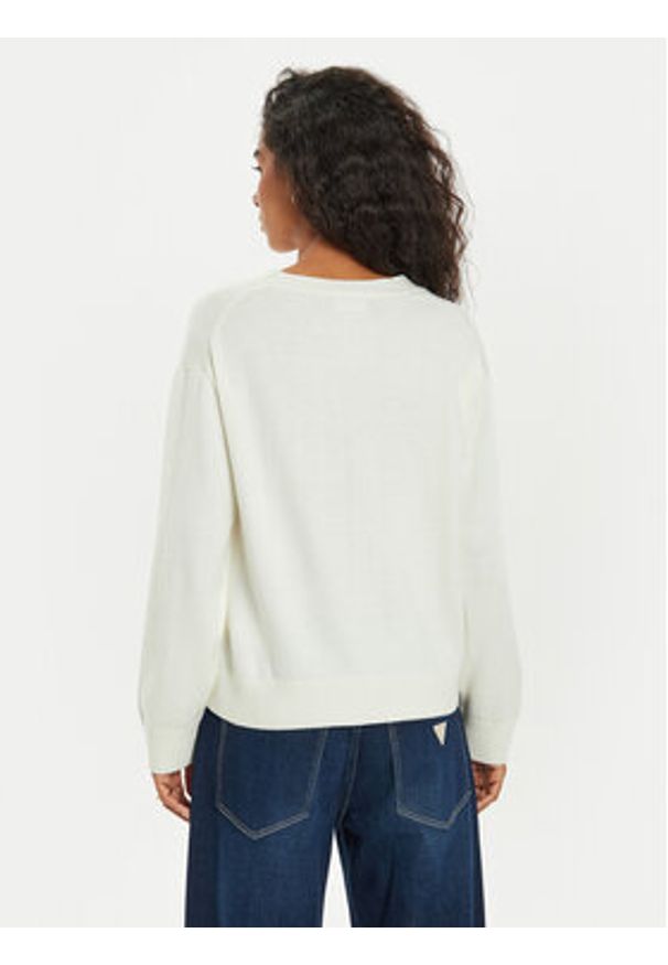 Guess Jeans Kardigan W4BR16 Z3HO2 Écru Regular Fit. Materiał: syntetyk