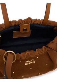 TOMMY HILFIGER - Tommy Hilfiger Torebka AW0AW19202 Brązowy. Kolor: brązowy. Materiał: skórzane, zamszowe #4
