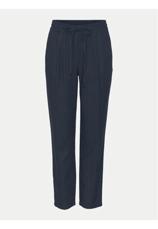 Vero Moda Spodnie materiałowe Jesmilo 10279691 Granatowy Regular Fit. Kolor: niebieski. Materiał: len, wiskoza