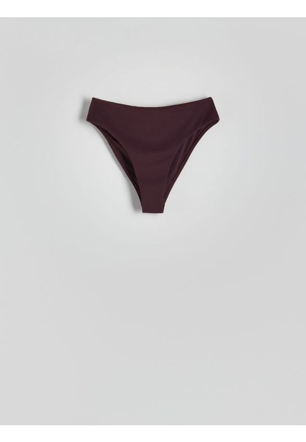 Reserved - Dół od bikini - ciemnofioletowy. Stan: podwyższony. Kolor: fioletowy. Materiał: materiał