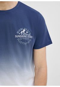 bonprix - T-shirt z czystej bawełny. Kolor: niebieski. Materiał: bawełna. Wzór: nadruk #2