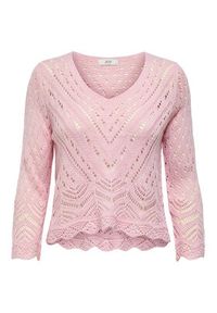 JDY Sweter New Sun 15212788 Różowy Regular Fit. Kolor: różowy. Materiał: syntetyk