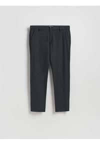 Reserved - Spodnie chino slim fit - czarny. Kolor: czarny. Materiał: tkanina, bawełna