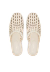 TOMMY HILFIGER - Tommy Hilfiger Klapki Hilfiger Leather Mix Flat Mule FW0FW09280 Kremowy. Kolor: kremowy. Materiał: skóra #6