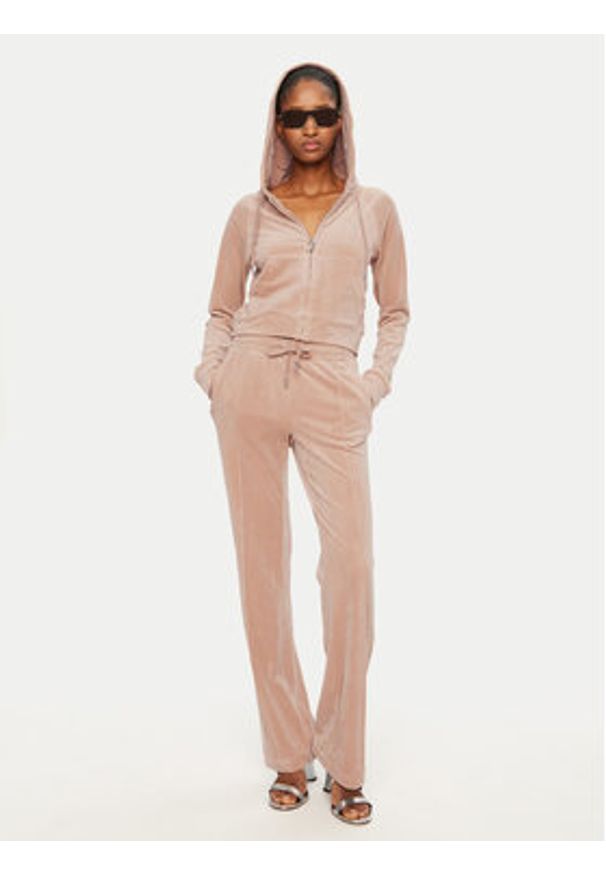 Juicy Couture Spodnie dresowe Tina JCAPW045 Beżowy Regular Fit. Kolor: beżowy. Materiał: syntetyk
