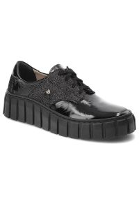Czarne Sneakersy Lemar Codzienne Buty Damskie. Okazja: na co dzień. Zapięcie: sznurówki. Kolor: czarny. Materiał: materiał, skóra. Szerokość cholewki: normalna