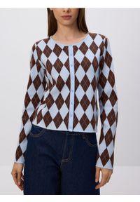 Reserved - Wzorzysty kardigan - wielobarwny. Materiał: dzianina, wiskoza #1