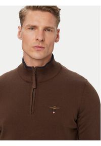 Aeronautica Militare Sweter 262MA1670UL00506 Brązowy Regular Fit. Kolor: brązowy. Materiał: bawełna #4