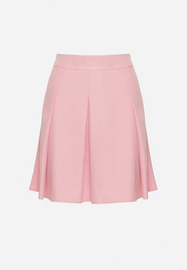 Born2be - Ciemnoróżowa Rozkloszowana Spódnica z Wysokim Stanem i Plisami Redava. Okazja: na co dzień. Stan: podwyższony. Kolor: różowy. Styl: casual