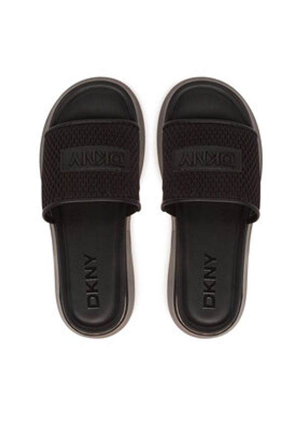 DKNY Klapki K1537441 Czarny. Kolor: czarny. Materiał: skóra