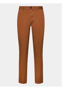 Sisley Chinosy 4AIHSF021 Brązowy Slim Fit. Kolor: brązowy. Materiał: bawełna #3