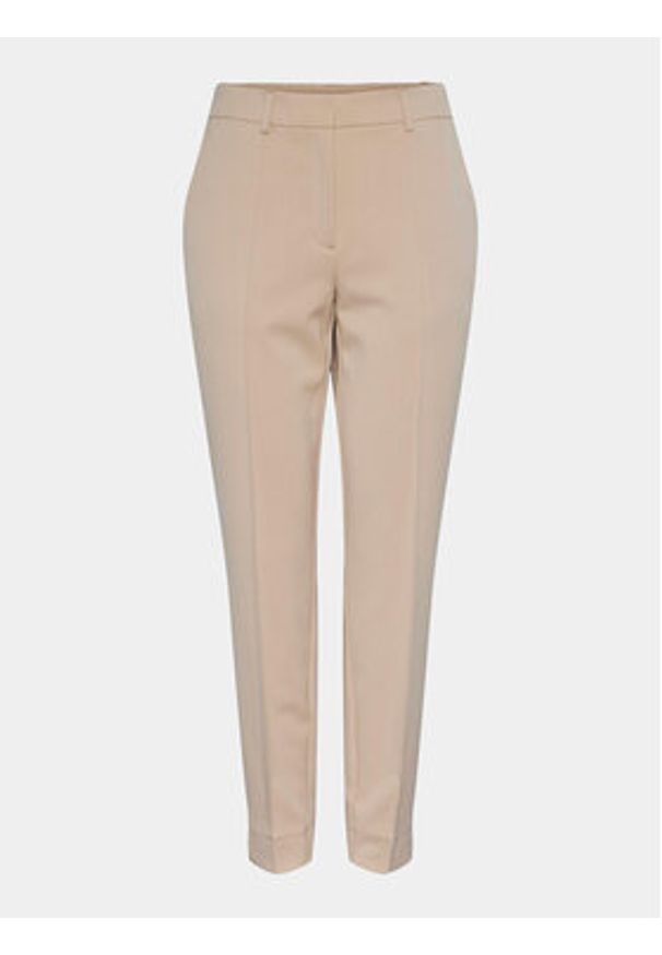 YAS Chinosy Scoop 26032835 Beżowy Regular Fit. Kolor: beżowy. Materiał: wiskoza, syntetyk