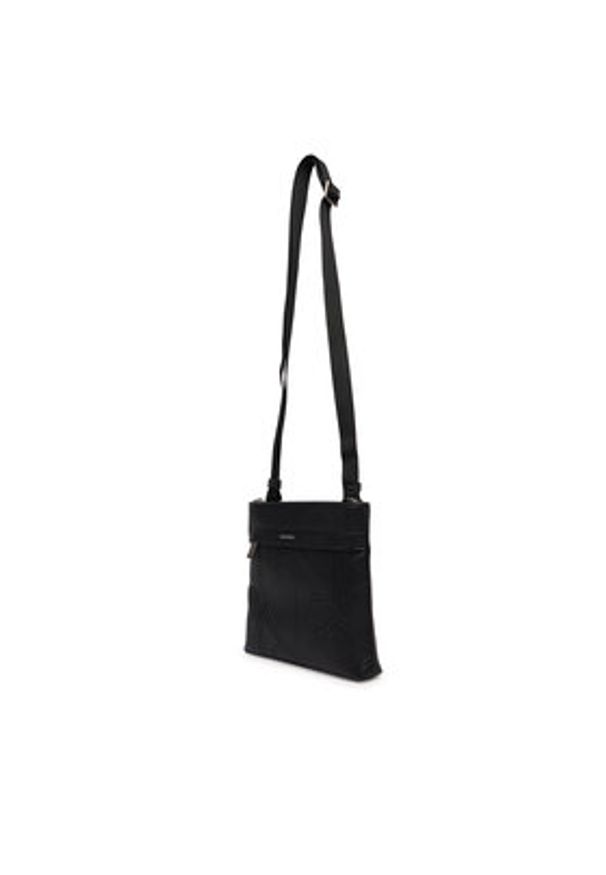 Calvin Klein Saszetka Emblem Emboss Slim Flatpack LV04D3370G Czarny. Kolor: czarny. Materiał: skóra