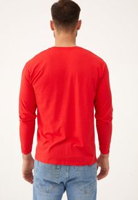Born2be - Czerwona Bluzka Tinan. Okazja: na co dzień. Kolor: czerwony. Materiał: lycra, bawełna, jeans. Długość rękawa: długi rękaw. Długość: długie. Styl: casual #2