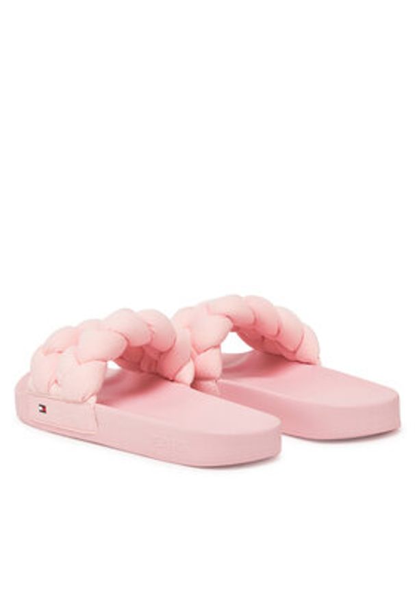 Tommy Jeans Klapki Tjw Braided Slide EN0EN02764 Różowy. Kolor: różowy. Materiał: materiał