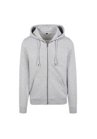 BUILD YOUR BRAND - Bluza Męska Premium Z Pełnym Zamkiem Błyskawicznym. Kolor: szary