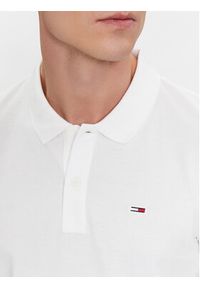 Tommy Jeans Polo DM0DM18312 Biały Slim Fit. Typ kołnierza: polo. Kolor: biały. Materiał: bawełna