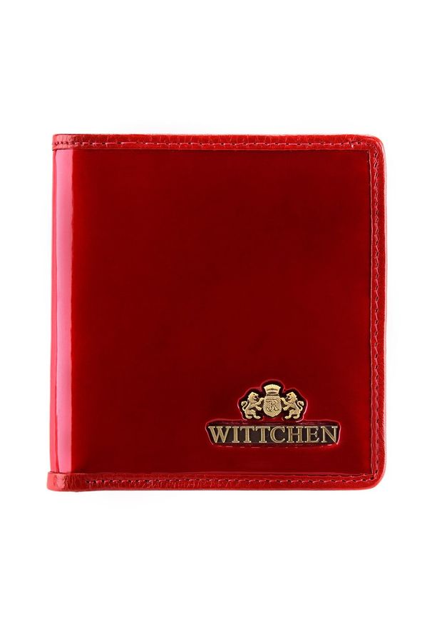 Wittchen - Damski portfel ze skóry lakierowany mały czerwony. Kolor: czerwony. Materiał: lakier, skóra