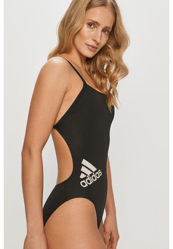 adidas Performance - Strój kąpielowy. Kolor: czarny. Materiał: poliester, dzianina. Wzór: nadruk