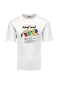 Napapijri - T-shirt NAPAPIJRI SIRUS. Materiał: bawełna. Wzór: nadruk
