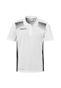 UHLSPORT - Koszulka polo dla dzieci Uhlsport Goal. Typ kołnierza: polo. Kolor: biały, wielokolorowy, czarny. Materiał: materiał. Styl: elegancki