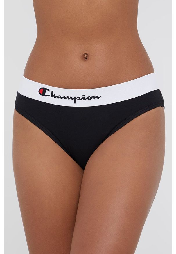 Champion Figi kolor czarny z bawełny. Kolor: czarny. Materiał: bawełna. Wzór: gładki