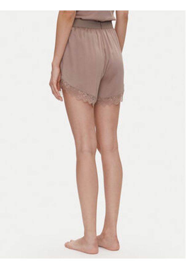 Hugo - HUGO Szorty piżamowe Red Label Lace_Short 50531629 Brązowy Relaxed Fit. Kolor: brązowy. Materiał: wiskoza