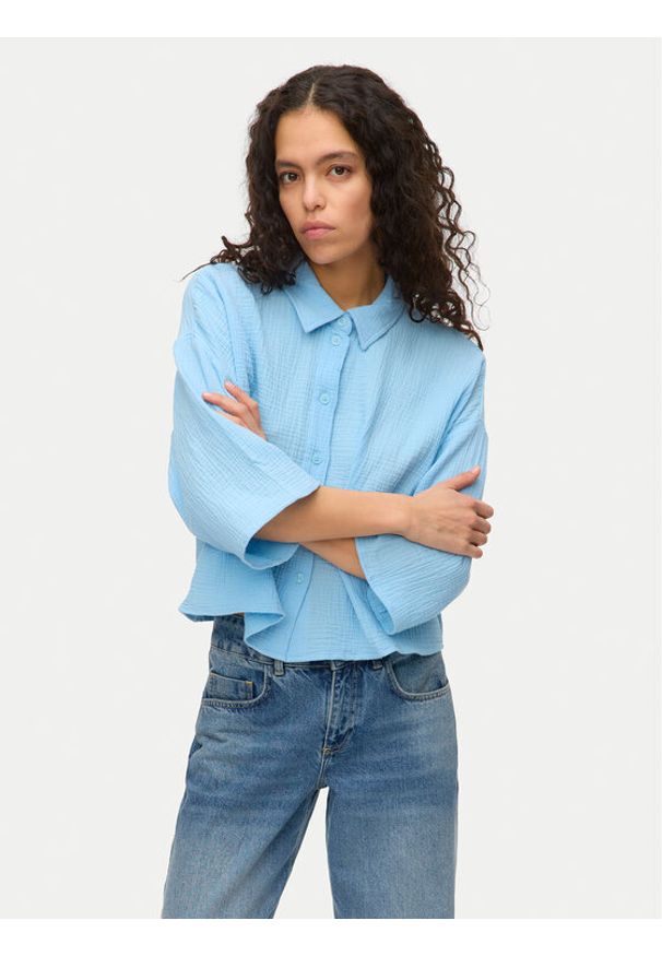 Vero Moda Koszula Natali 10279685 Niebieski Standard Fit. Kolor: niebieski. Materiał: bawełna
