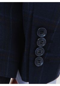Pako Lorente - PAKO LORENTE – Granatowa marynarka garniturowa w kraciasty deseń. Okazja: na wesele, na ślub cywilny, na komunię. Kolor: niebieski. Materiał: poliester, wełna, lycra #6