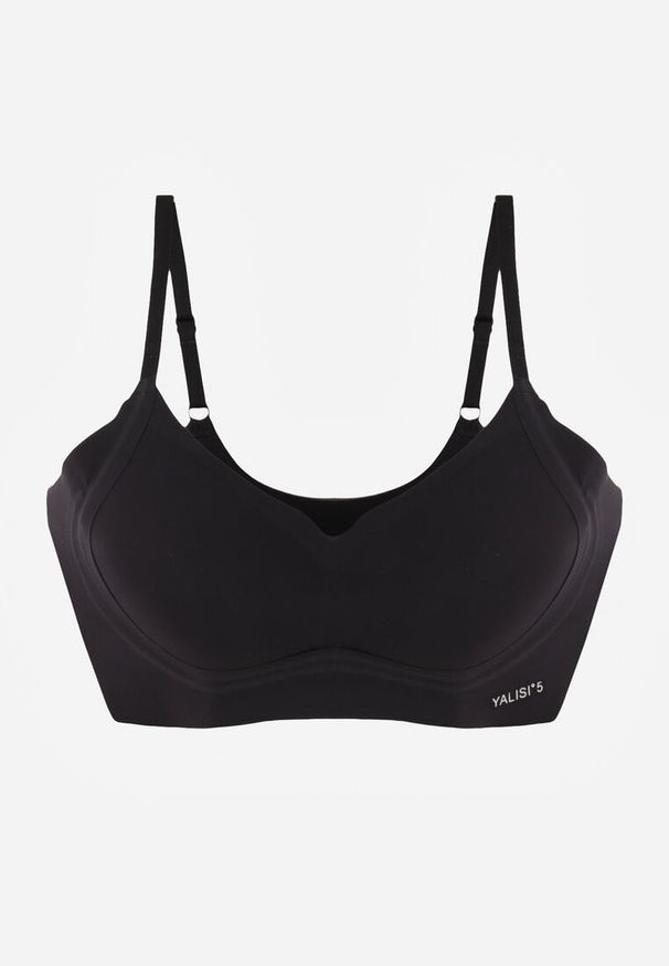 Renee - Czarny Elastyczny Biustonosz Bezszwowy Bez Fiszbin Edaelia. Kolor: czarny. Materiał: jeans