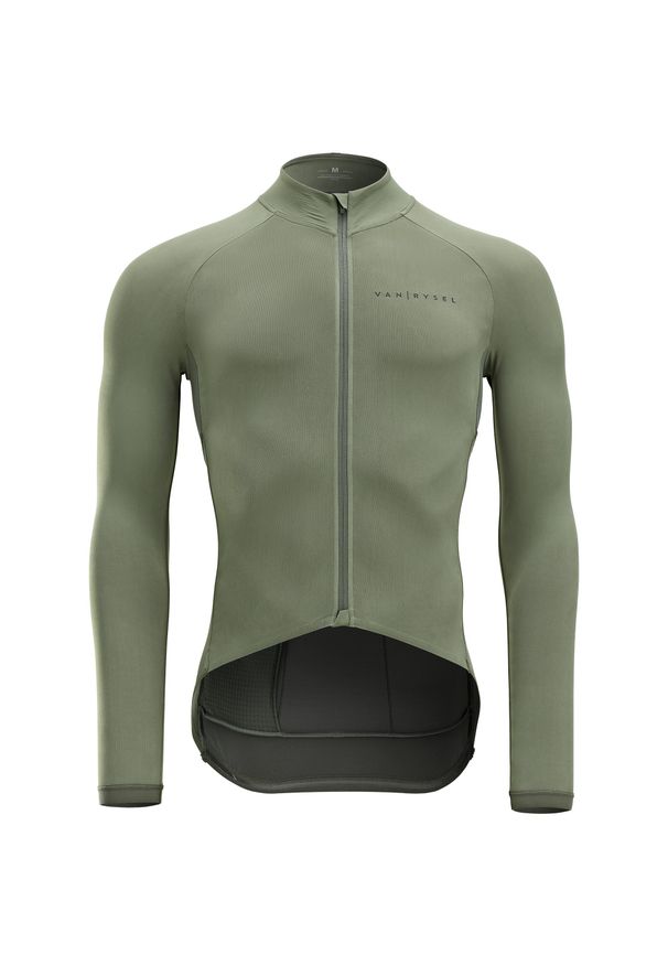 VAN RYSEL - Bluza rowerowa Van Rysel Racer na rower szosowy. Kolor: wielokolorowy, zielony, brązowy. Materiał: polar, materiał. Długość rękawa: długi rękaw. Długość: długie. Sport: kolarstwo