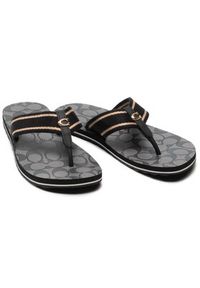 Coach Japonki Zoe Webbed Flip Flop C2978 Czarny. Kolor: czarny. Materiał: materiał #4