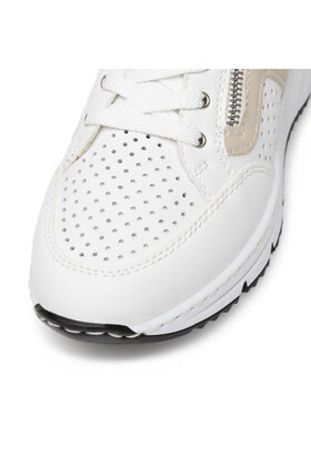 Rieker Sneakersy N6304-80 Biały. Kolor: biały. Materiał: skóra