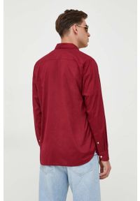 TOMMY HILFIGER - Tommy Hilfiger koszula bawełniana męska kolor bordowy regular z kołnierzykiem button-down. Okazja: na co dzień. Typ kołnierza: button down. Kolor: czerwony. Materiał: bawełna. Wzór: aplikacja. Styl: casual #3