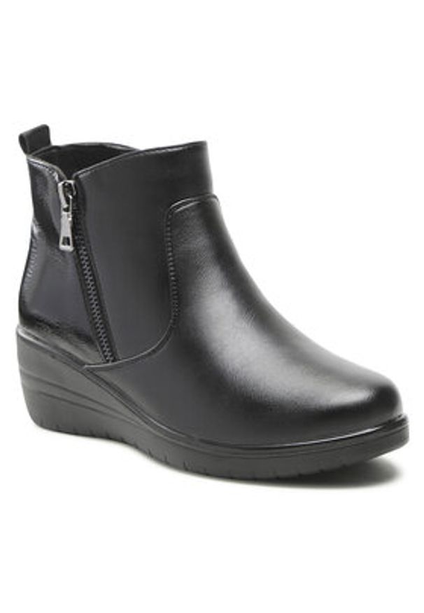 Clara Barson Botki LH21-1109-1 Czarny. Kolor: czarny. Materiał: skóra