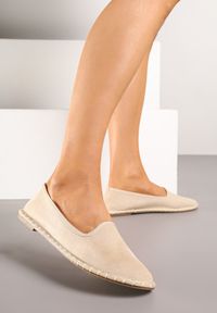 Born2be - Beżowe Espadryle Balerinki z Ozdobnymi Przeszyciami Firavione. Okazja: na co dzień, na imprezę. Kolor: beżowy. Materiał: len. Sezon: lato. Styl: klasyczny, casual #6