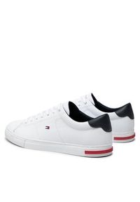 TOMMY HILFIGER - Tommy Hilfiger Sneakersy Essential Leather Detail Vulc FM0FM04047 Biały. Kolor: biały. Materiał: skóra #6