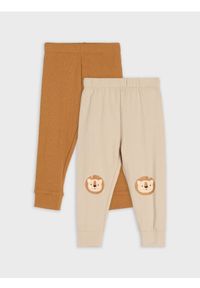 Sinsay - Bawełniane legginsy 2 pack - szary. Kolor: szary. Materiał: bawełna #1