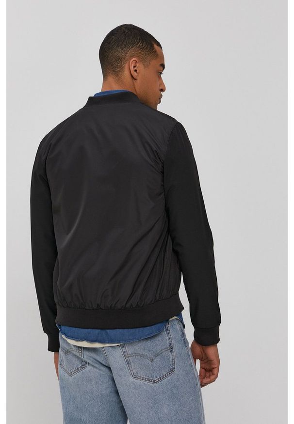 Brave Soul - Kurtka bomber. Okazja: na co dzień. Kolor: czarny. Materiał: materiał. Wzór: gładki. Styl: casual