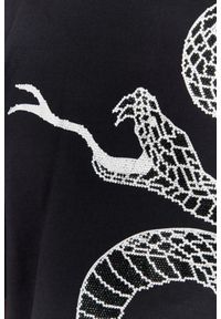 Philipp Plein - PHILIPP PLEIN Czarny t-shirt z wężem na plecach z dżetów. Kolor: czarny #6